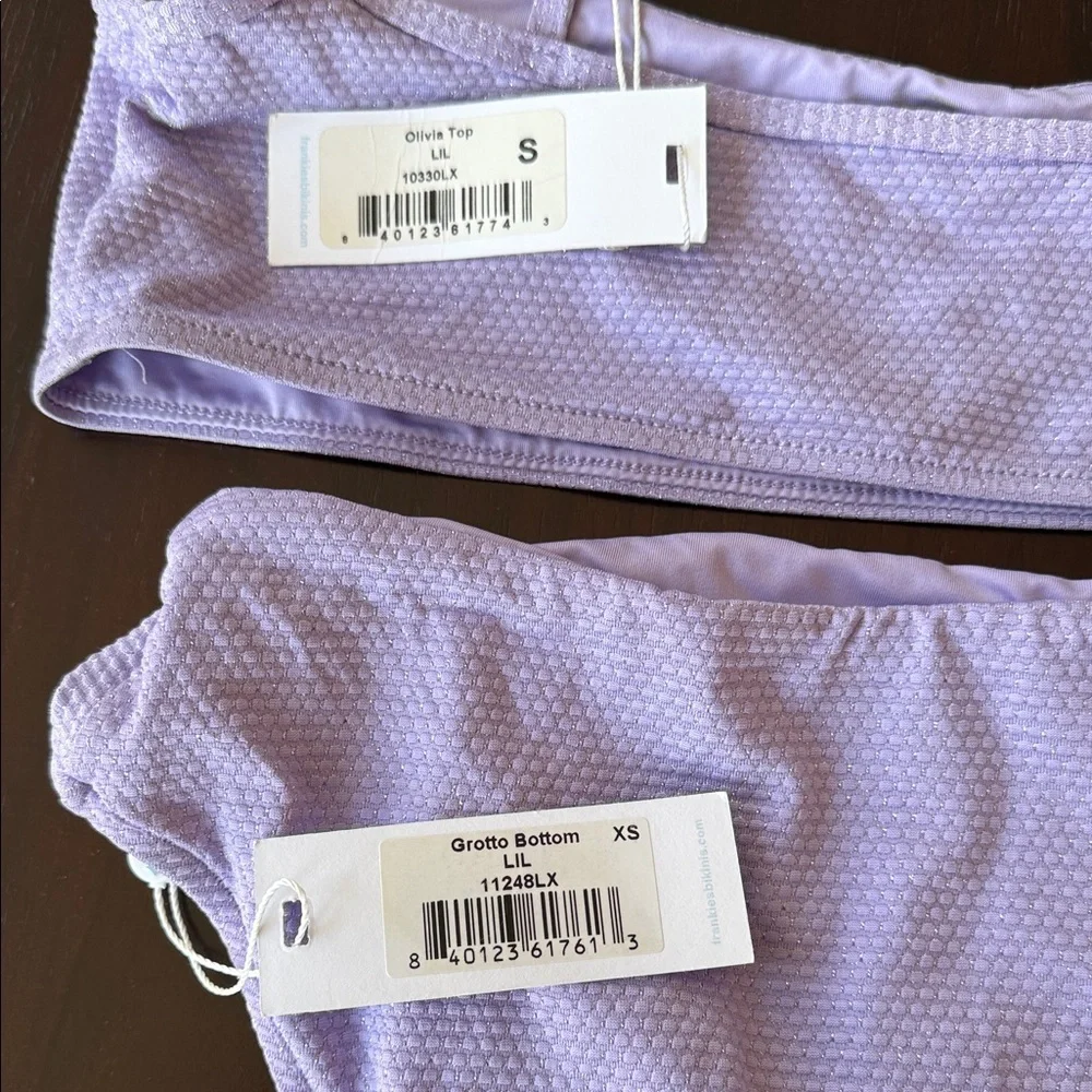 Frankie's Bikinis Lavender Textured Bikini Set